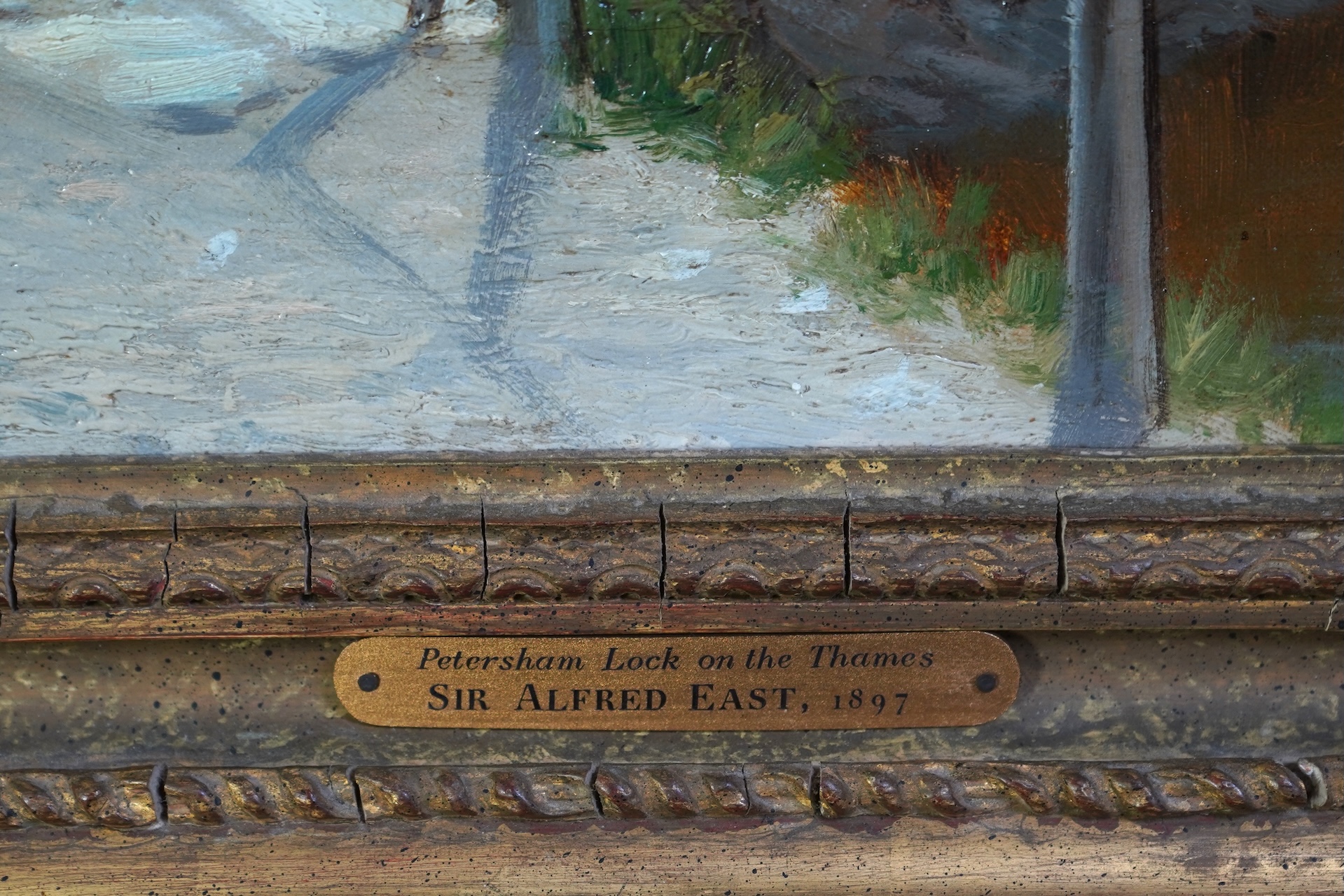 Sir Alfred East, 1844-1913, 'Petersham Lock on the Thames'